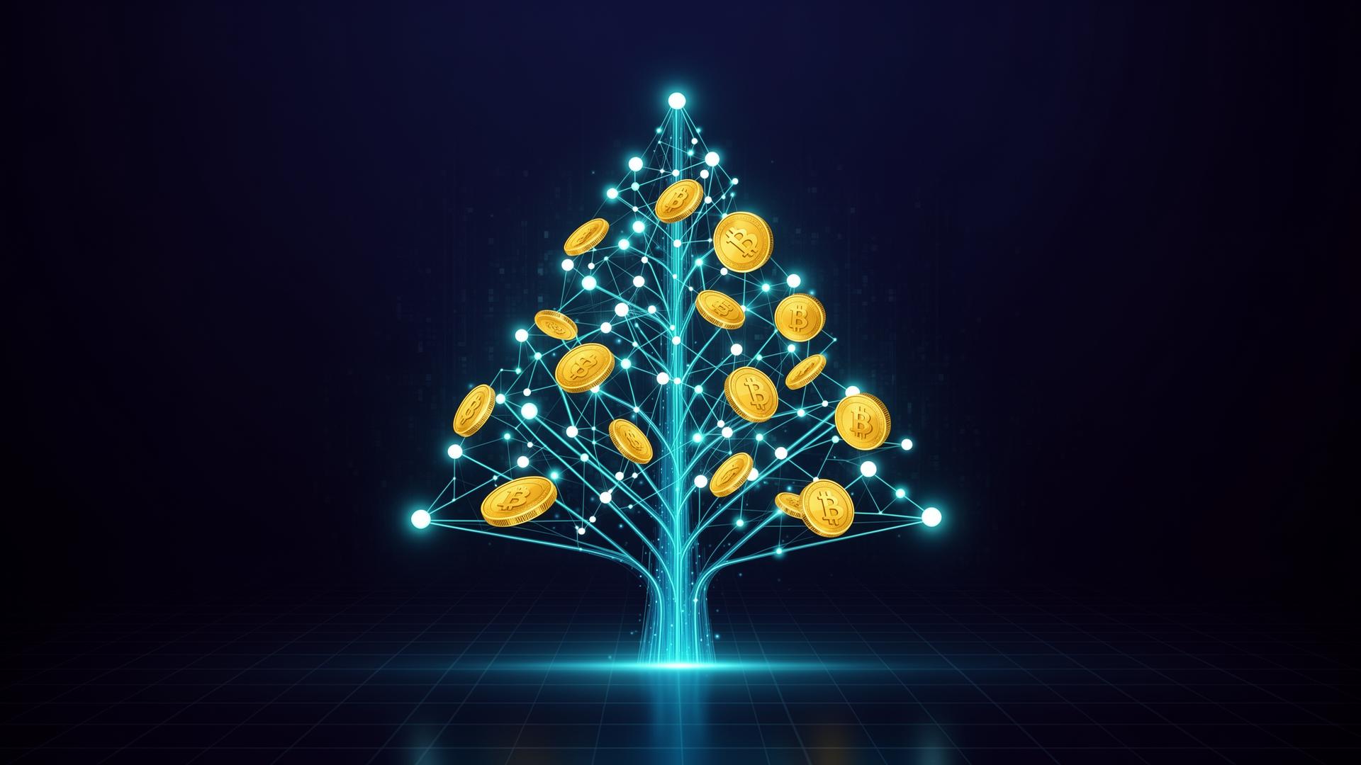 Crypto referral network rewards illustration